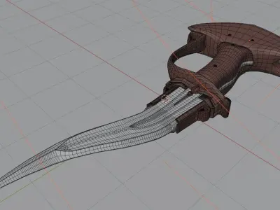 Dagger sword with handle Low-poly 3D model