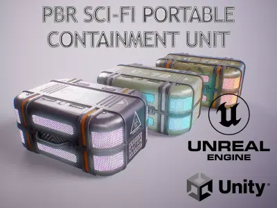 PBR SciFi Portable Containment Unit Low-poly 3D model