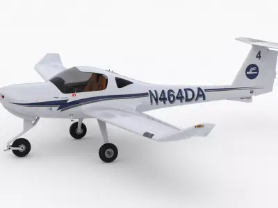 Aircraft Diamond DA20 Navy Low-poly 3D model