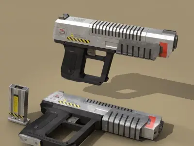 sci fi gun 3D model 2