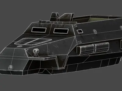 German WW2 Half-Track Military Vehicle - SD KFZ 251 Low-poly 3D model