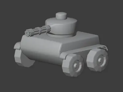 Low Poly Tank toy Low-poly 3D model