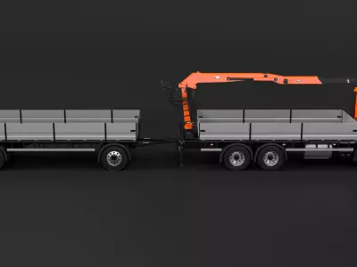 Generic Self Loader Truck and Trailer 3D model