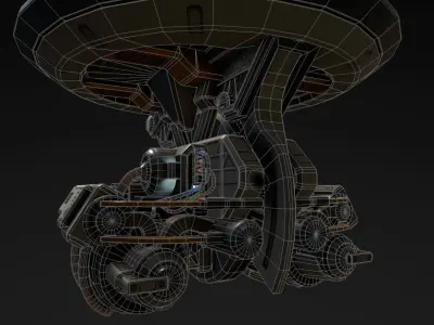 Advanced Gatling Turret Low-poly 3D model