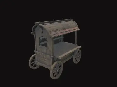 Medieval Cart V11 Low-poly 3D model