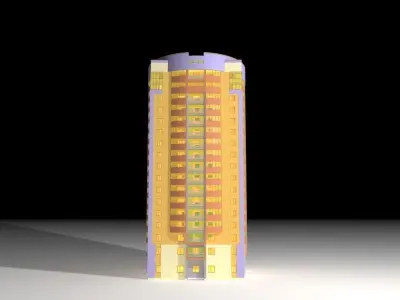 Building in modern City 3D model