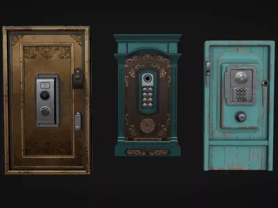 Door Intercom Pack 01 Low-poly 3D model