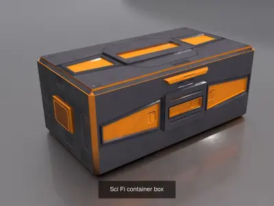 Sci-Fi Container collection Low-poly 3D model 