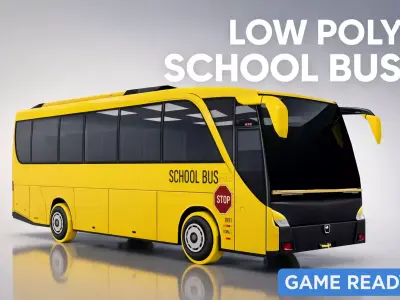 City Bus School 3D Model 1722 Tris Low-poly 3D model