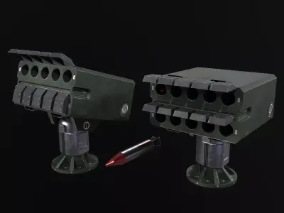 Missile Turret Game-Ready PBR Low-poly 3D model