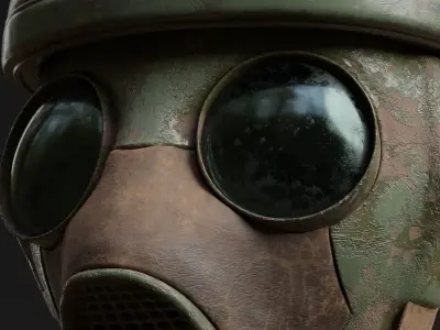 Helmet Sci-fi Gas Mask Visor   Free 3D model