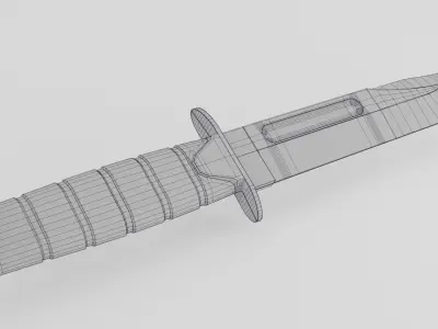 Low Poly Combat Knife  Low-poly 3D model