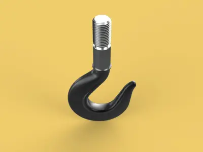 CAST IRON HOOK FORGED SINGLE LIFTING CRANE HOOKS HOIST WINCH TON 3D model