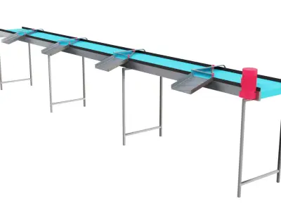 Volume Sorting Conveyor Low-poly 3D model purchase