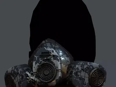 Gas mask helmet 3d model scifi Low-poly Low-poly 3D model Low-poly 3D model 32
