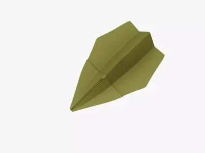 Paper Plane Olive Low-poly 3D model