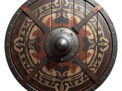 Viking Round Shield 3D Model v03 Low-poly 3D model