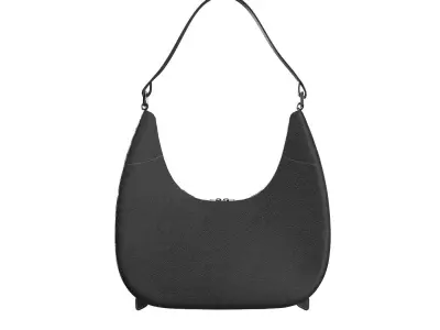 Black Leather Baguette Bag 3D model