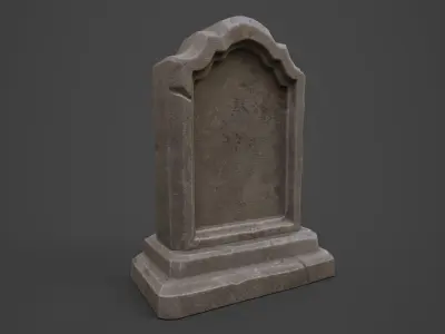 Gravestone Low-poly 3D model 5