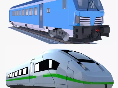 Siemens Vectrain and DB ICE coaches 3D Model Pack