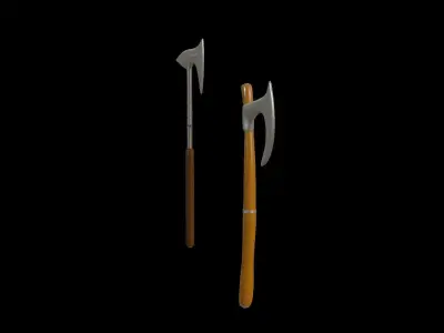Battle axes Low-poly 3D model get
