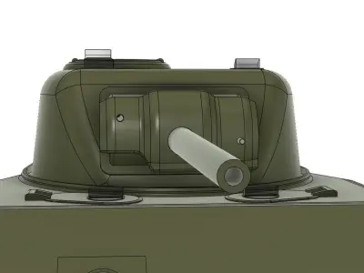 M4A3 Sherman 75mm - simplified internals - armour thicknesses 3D model