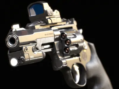 SW Revolver Low-poly 3D model