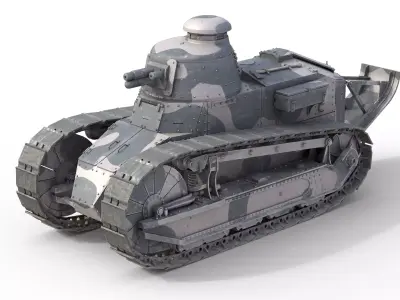 Renault FT17 Light Tank Low-poly 3D model