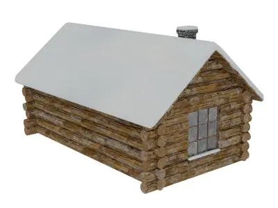  Winter Log Cabin 