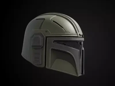Stylized Interstellar Bounty Hunter Helmet - Astro Mercenary 3D print model