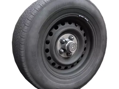 Police steel wheel PBR Low-poly 3D model