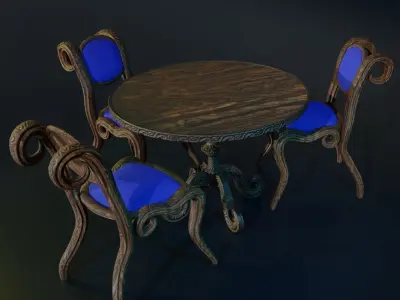 Wooden chair Free low-poly 3D model buy