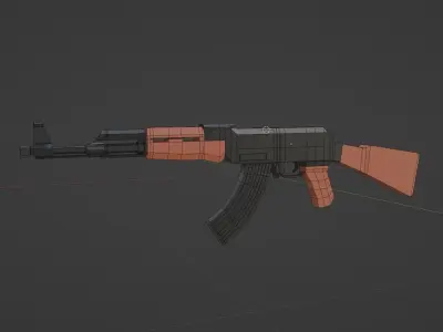 Low Poly AK-47 rifle Free low-poly 3D model