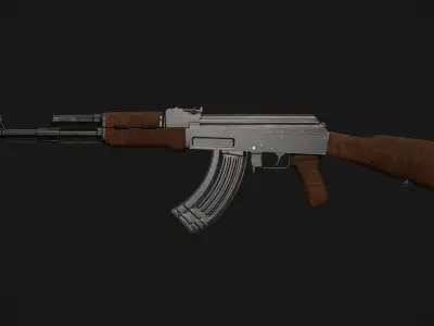 Ak 47 Low Poly  Low-poly 3D model