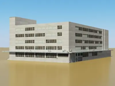 Photorealistic Low Poly Office Building 2 3D model