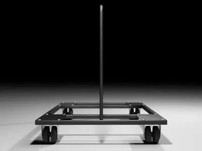 Trolley 4 metal stand with two legs 3D model
