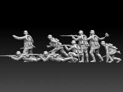 German soldier WW1 3D print model