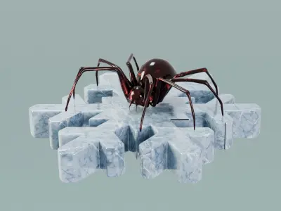 House Decoration Spider Statue Low-poly 3D model