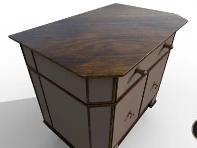 Vintage wood locker-Version-1 Low-poly 3D model