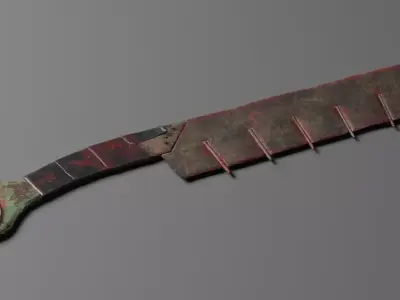 Apocalipticknife LowPoly old rusty knife Low-poly 3D model