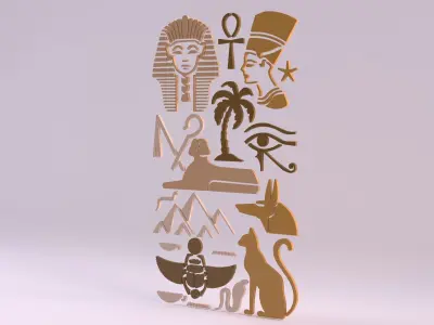 Egyptian Symbols - 018 Low-poly 3D model