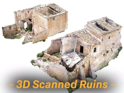 Old House Ruins Scans Low-poly 3D model