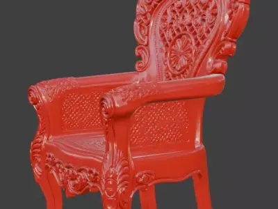 Royal Baroque Throne Chair 3D model