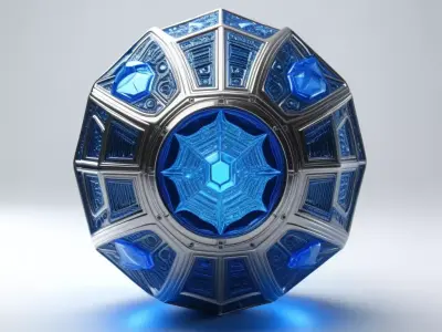 Glowing Blue Alien Artifact 3D model