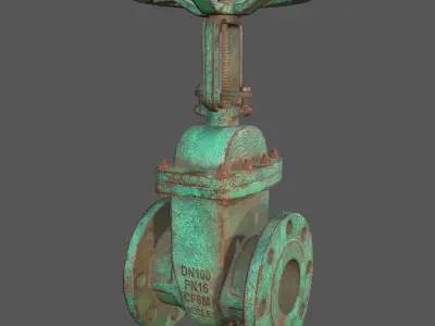 Industrial valve Low-poly 3D model