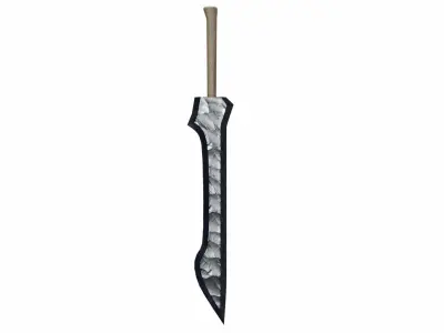 Obsidian sword Low-poly 3D model