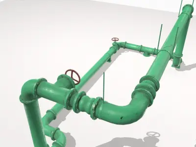 Modular pipes pack 3 Low-poly 3D model