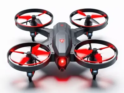 Futuristic Targeting Drone with Red Lens 3D model