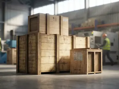 Wooden cargo boxes 3D Model Pack