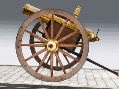 VINTAGE GATLING GUN  3D model